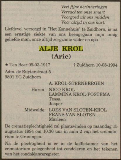 alje krol in 1994.